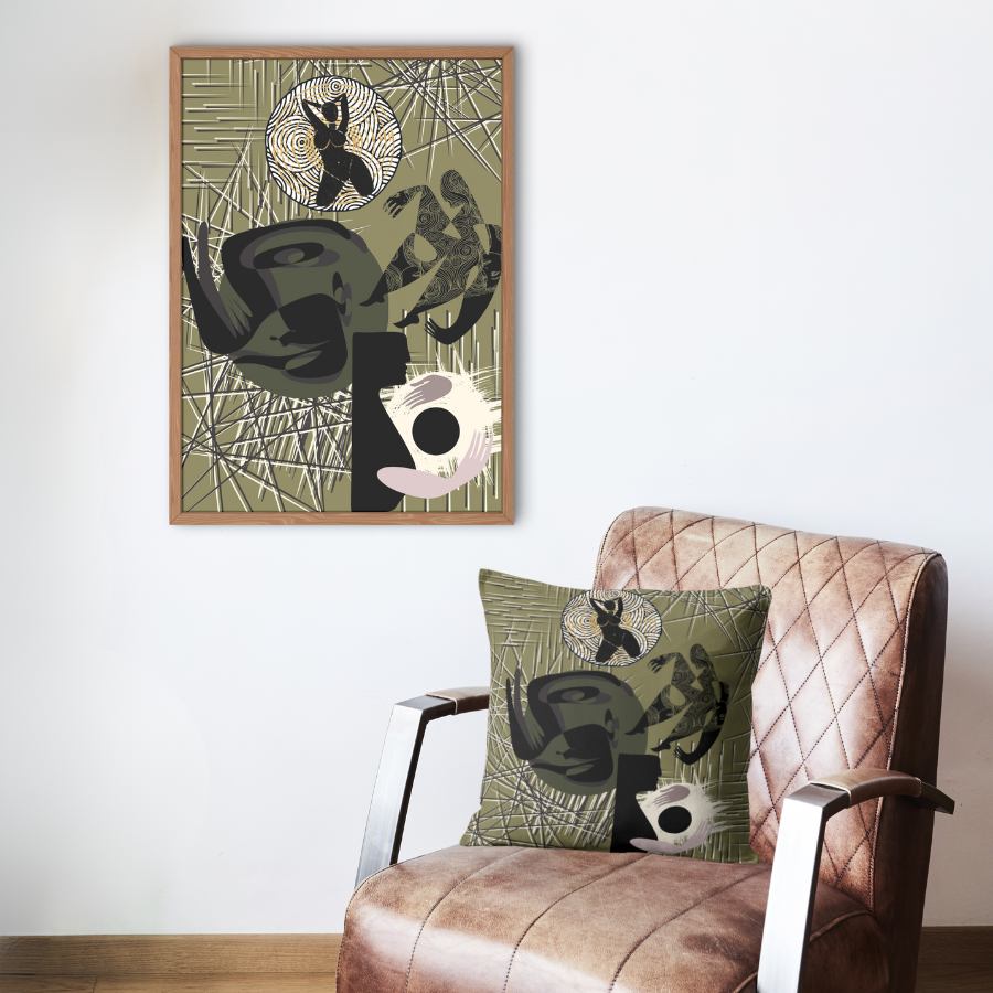 Abstract Art Print and Cushions