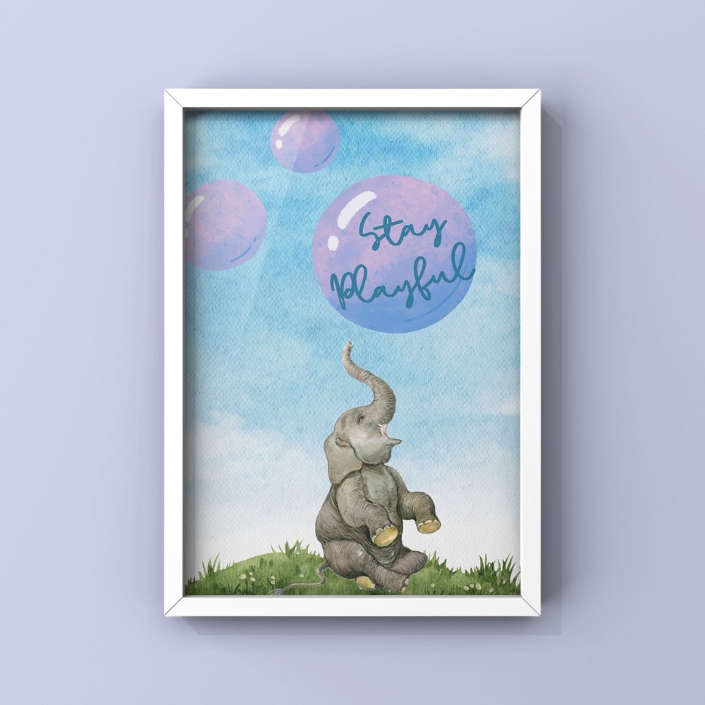 Playful Elephant Print